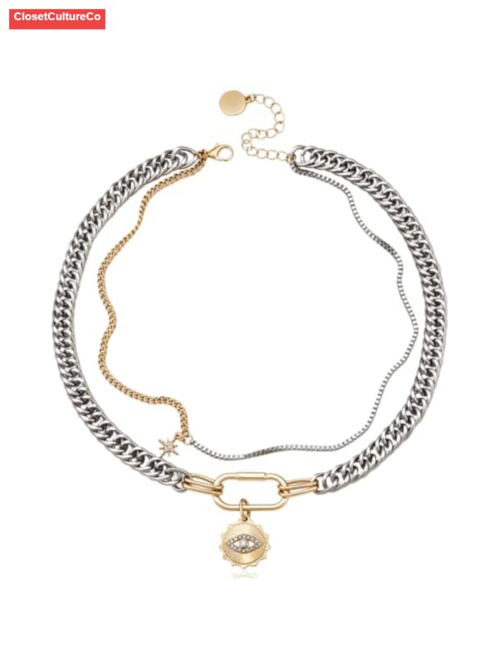Layered Charm Choker Necklace Set for Women, Adjustable 15-20 Inch